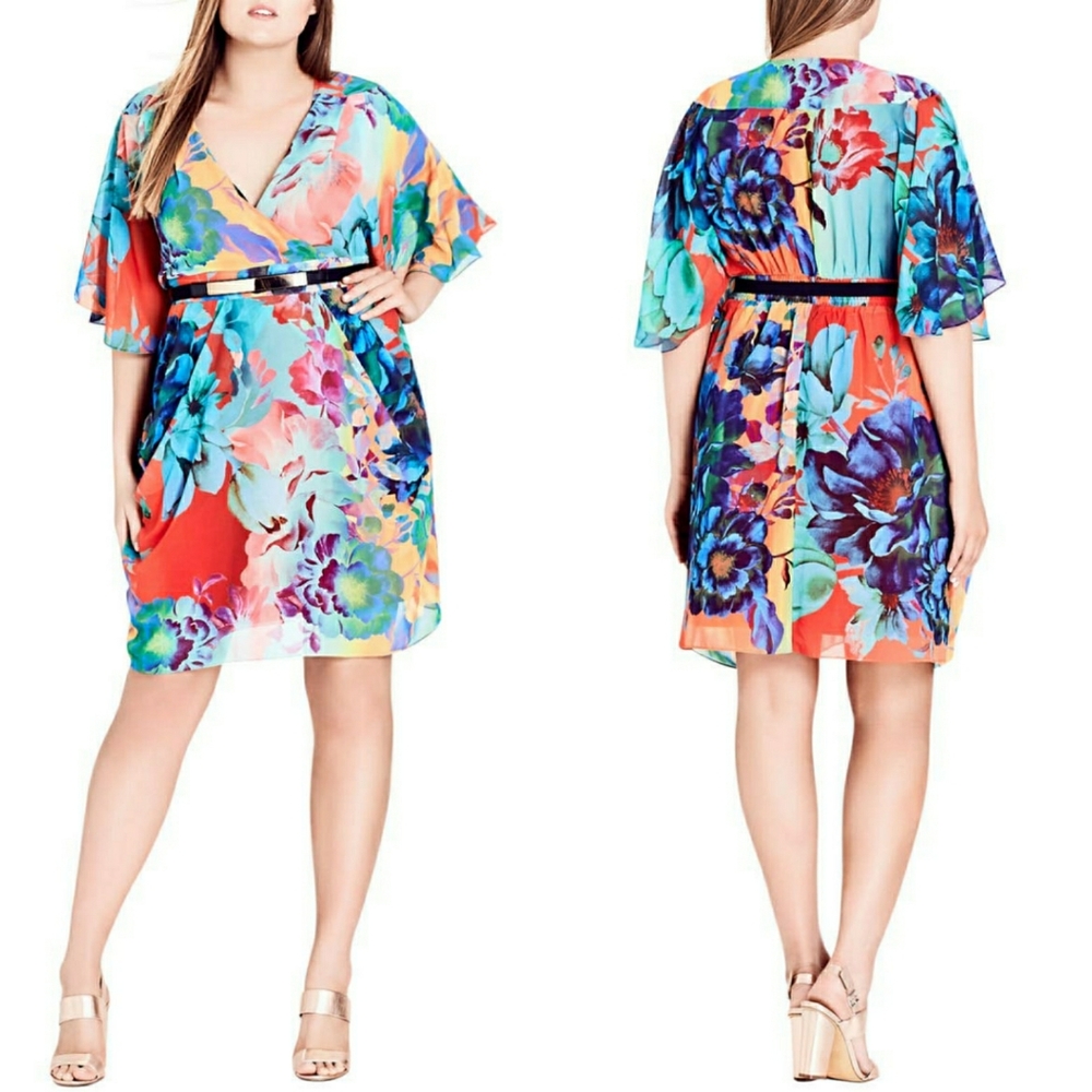 *NWT* City Chic Floral Summer Wrap Dress